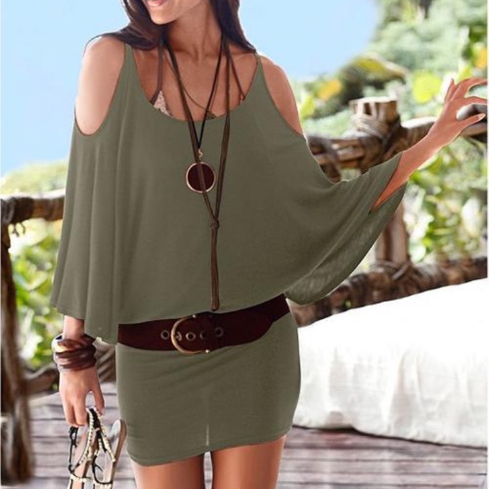 Cold shoulder mini dress